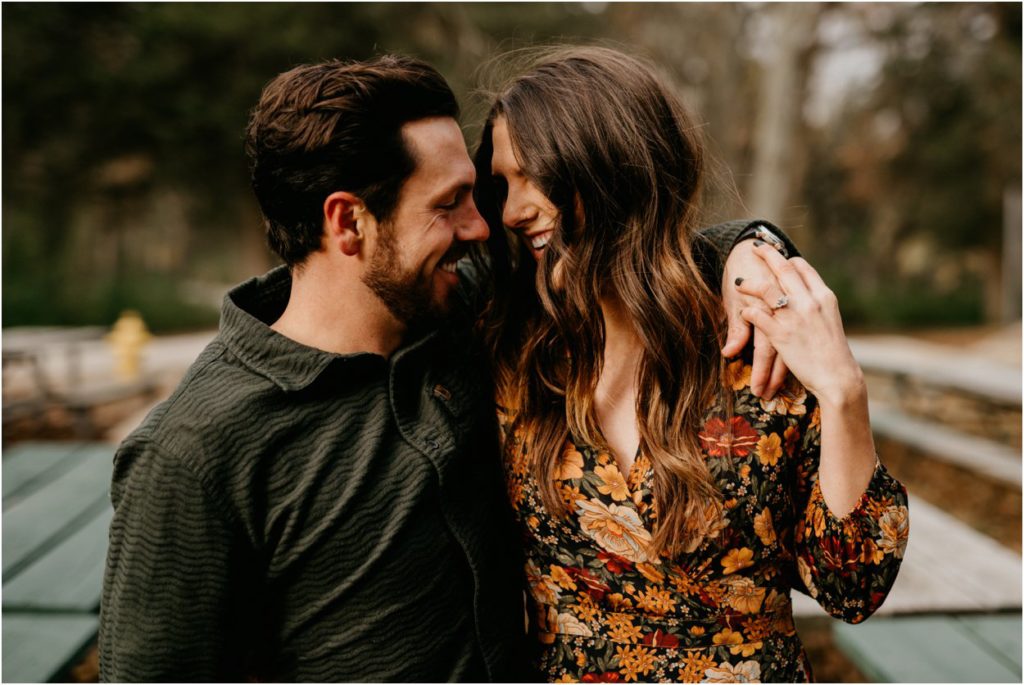 Wisconsin engagement photos with dog