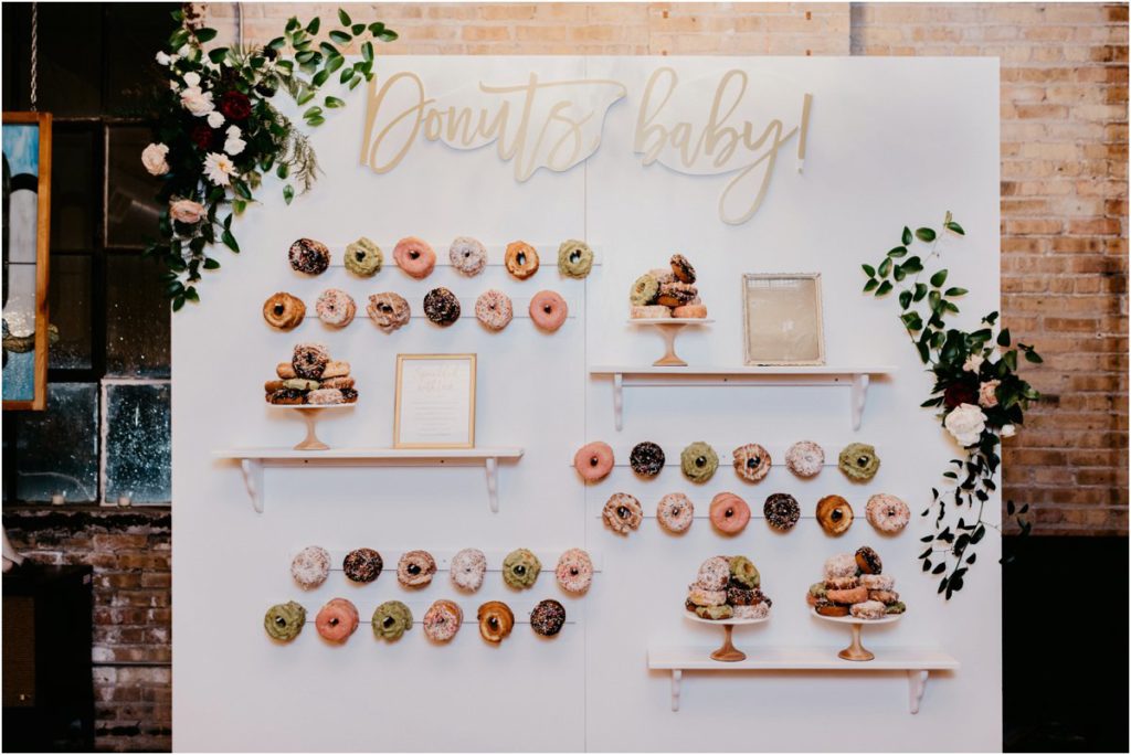 donut wall wedding chicago salvage one wedding ambitious kitchen wedding