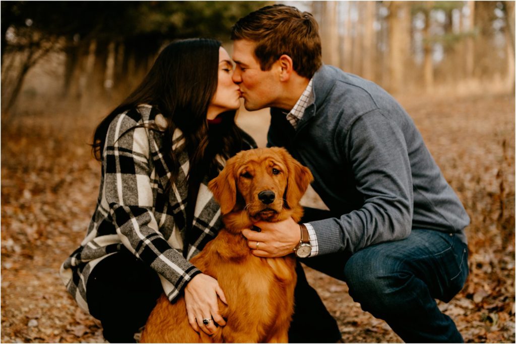 Wisconsin family winter portrait session with dog
