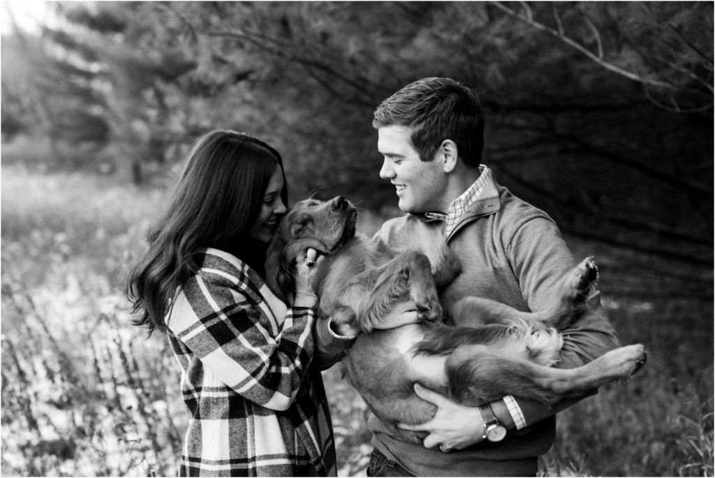 Wisconsin family winter portrait session with dog