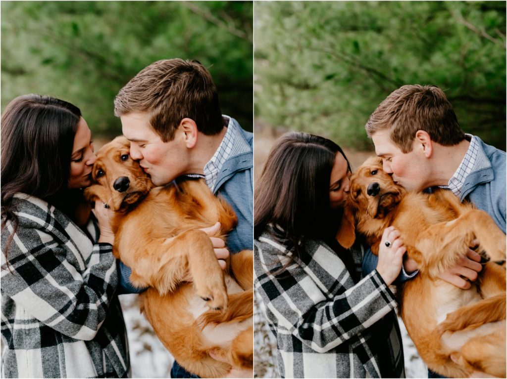 Wisconsin family winter portrait session with dog