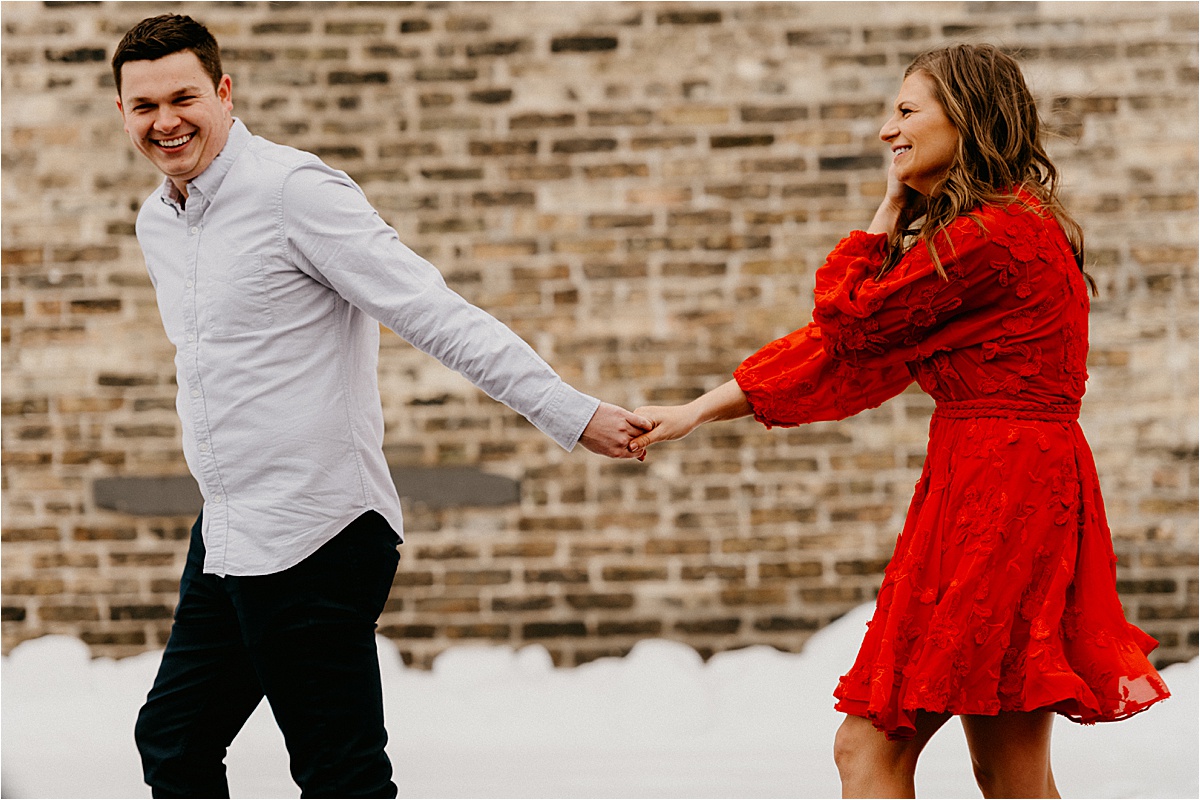 third ward Milwaukee engagement photography