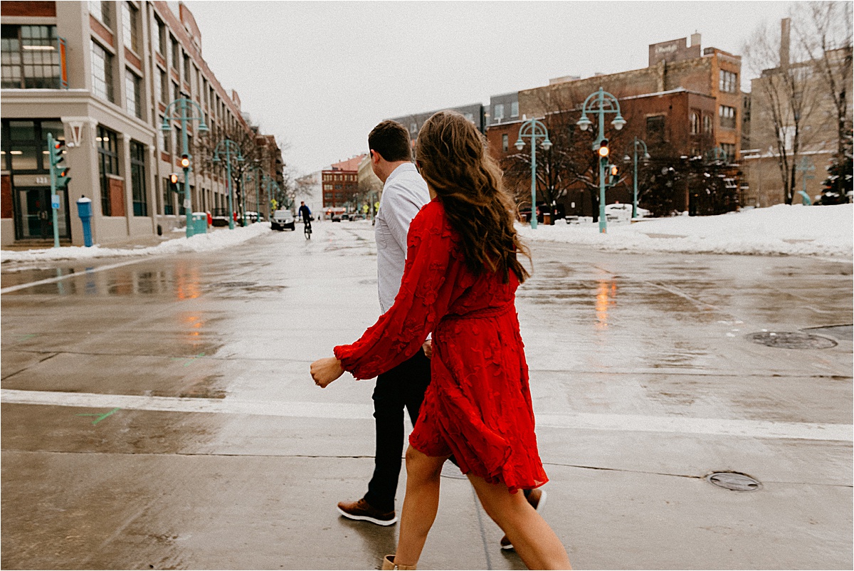 third ward Milwaukee Wisconsin engagement photos
