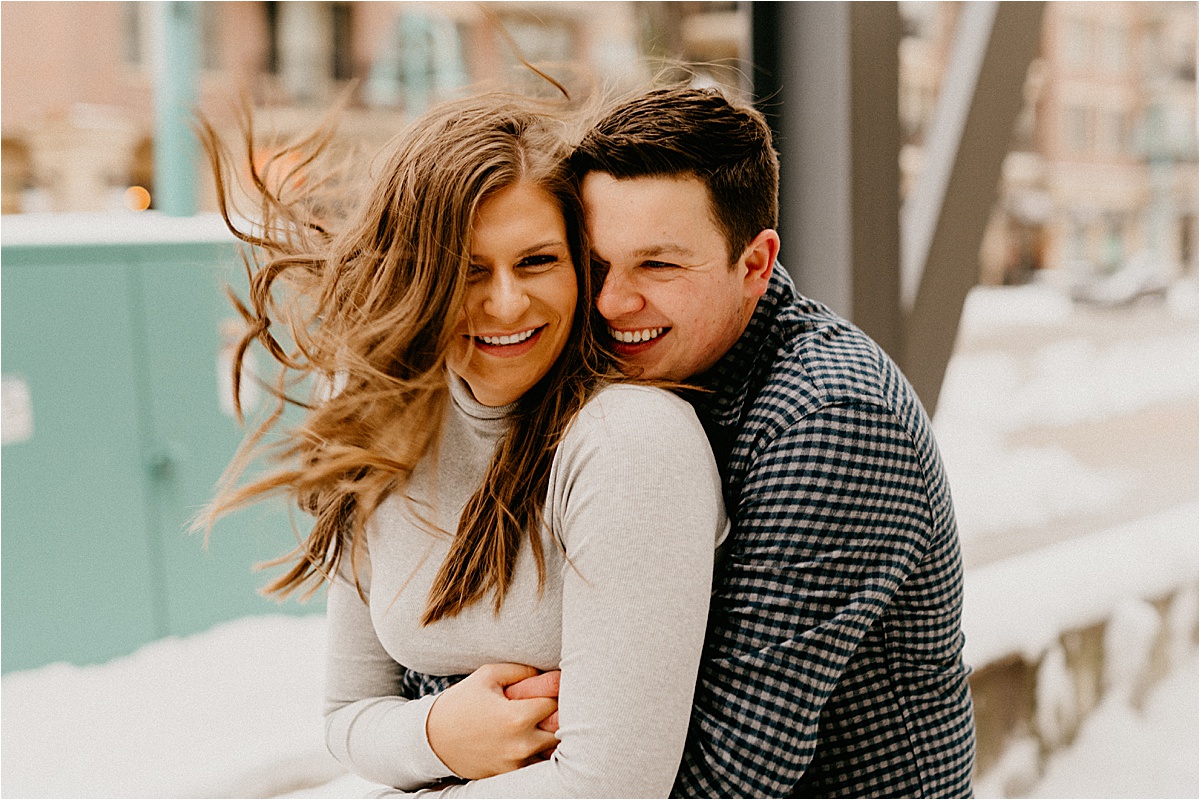 third ward Milwaukee Wisconsin engagement photos