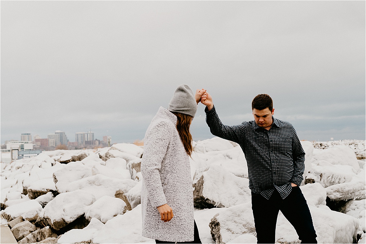 third ward Milwaukee Wisconsin engagement photos