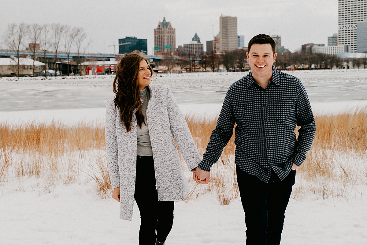 third ward Milwaukee Wisconsin engagement photos