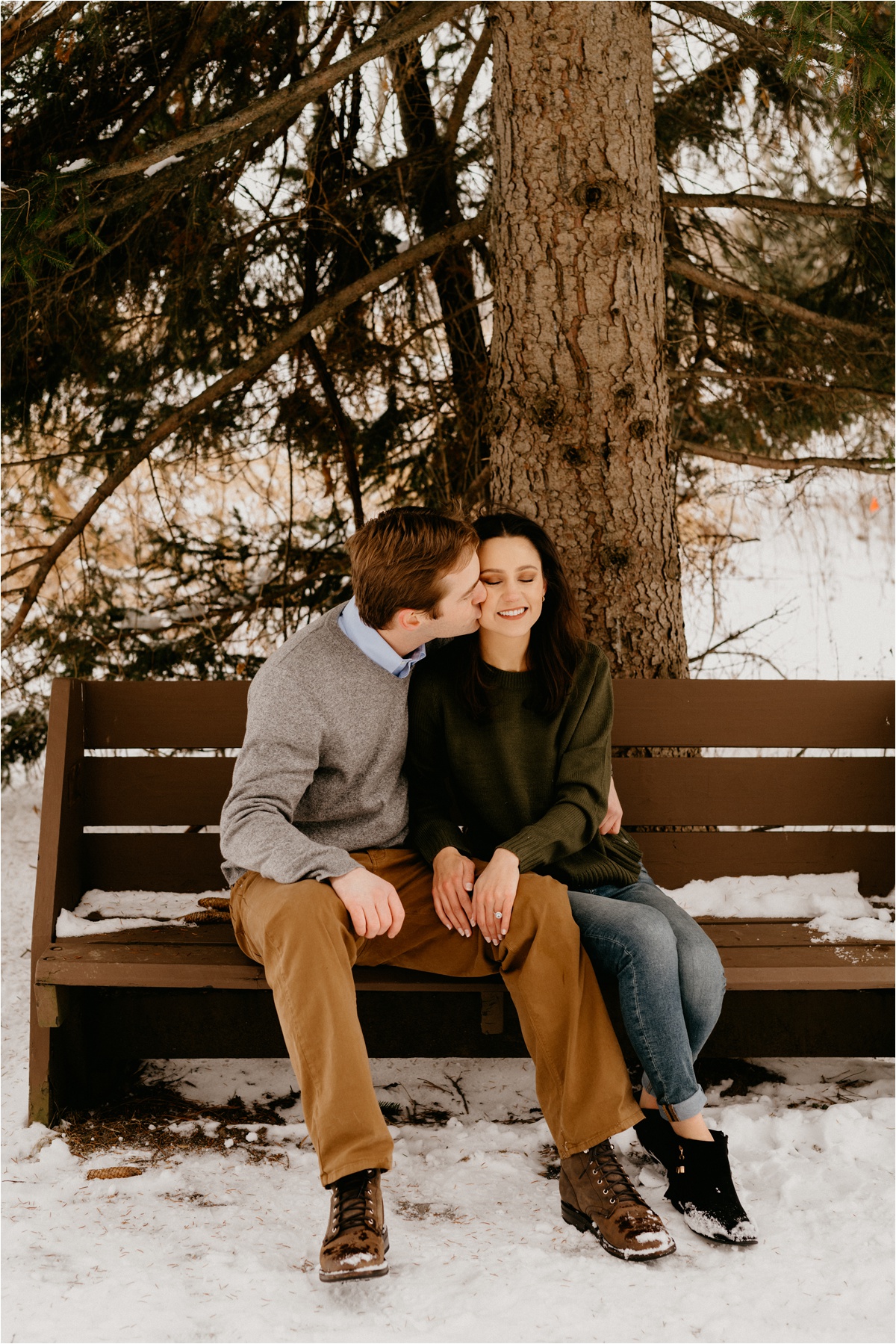 Wisconsin winter engagement photos