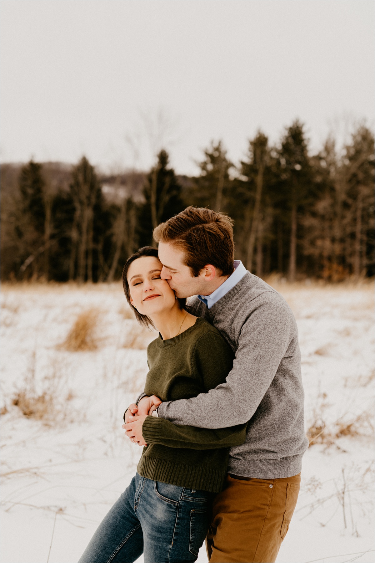 Wisconsin winter engagement photos