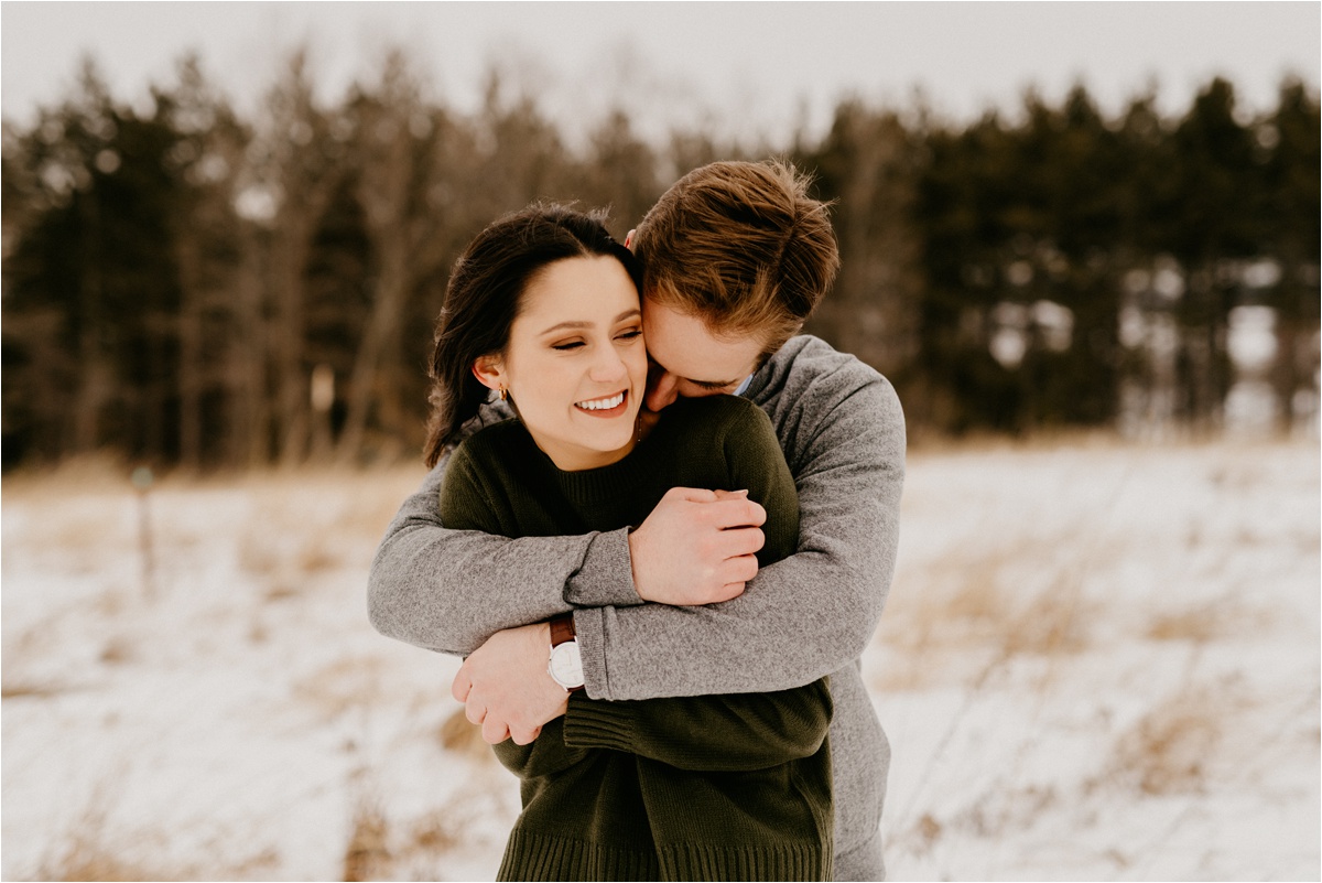 studio 29 photography Wisconsin winter engagement photos