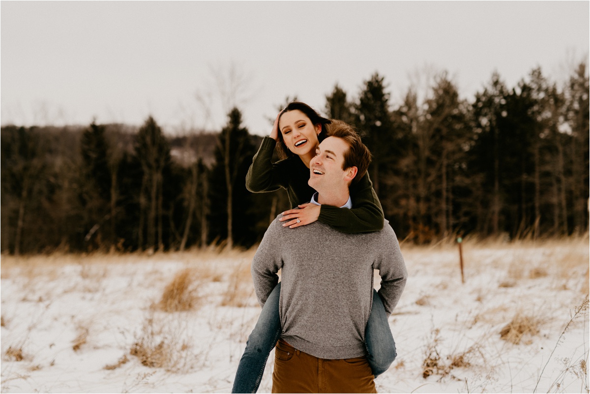 Wisconsin winter engagement photos