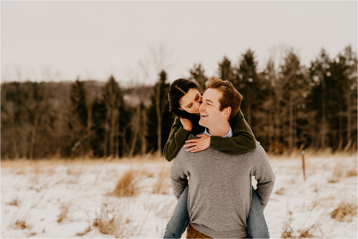 Wisconsin winter engagement photos