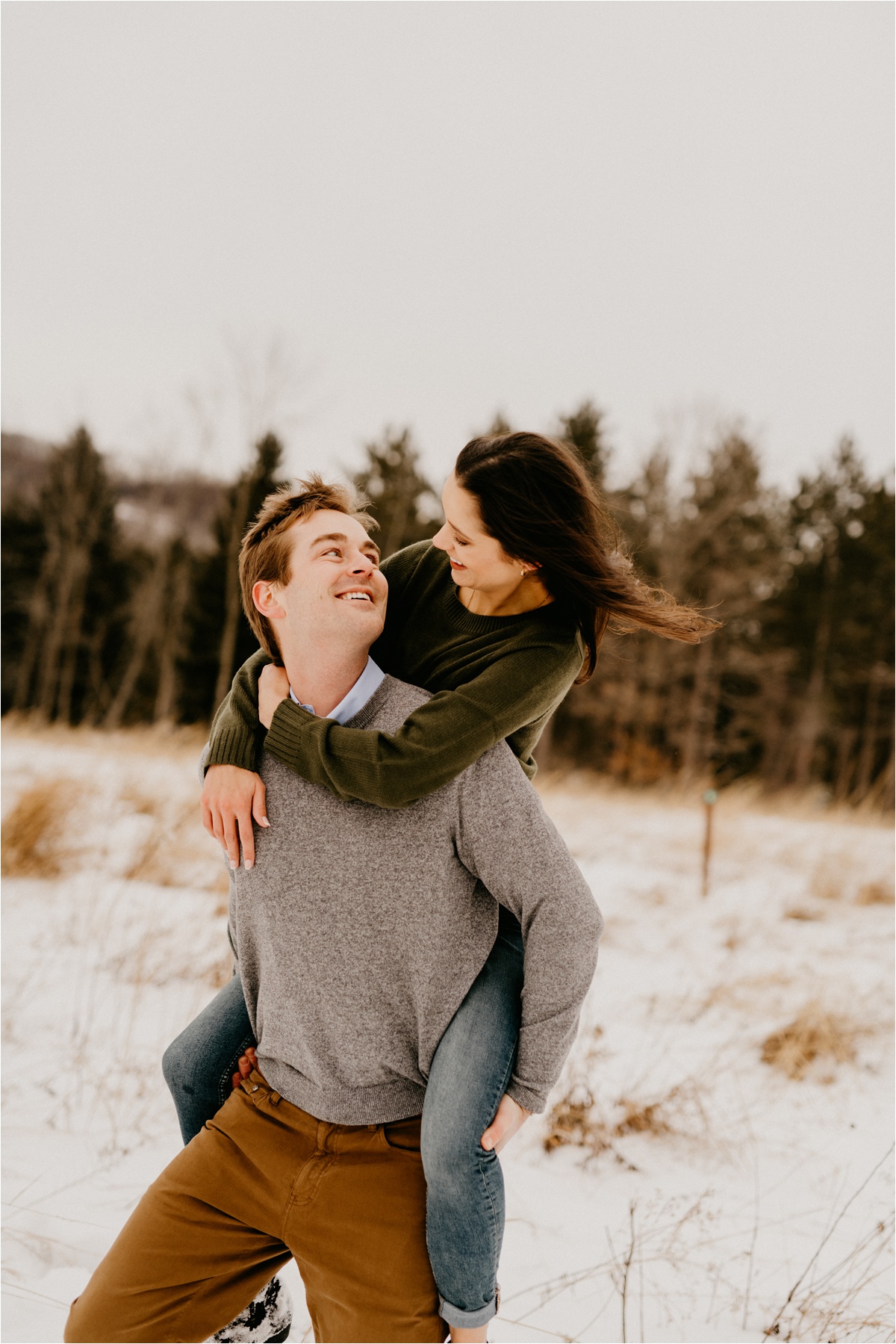 Wisconsin winter engagement photos