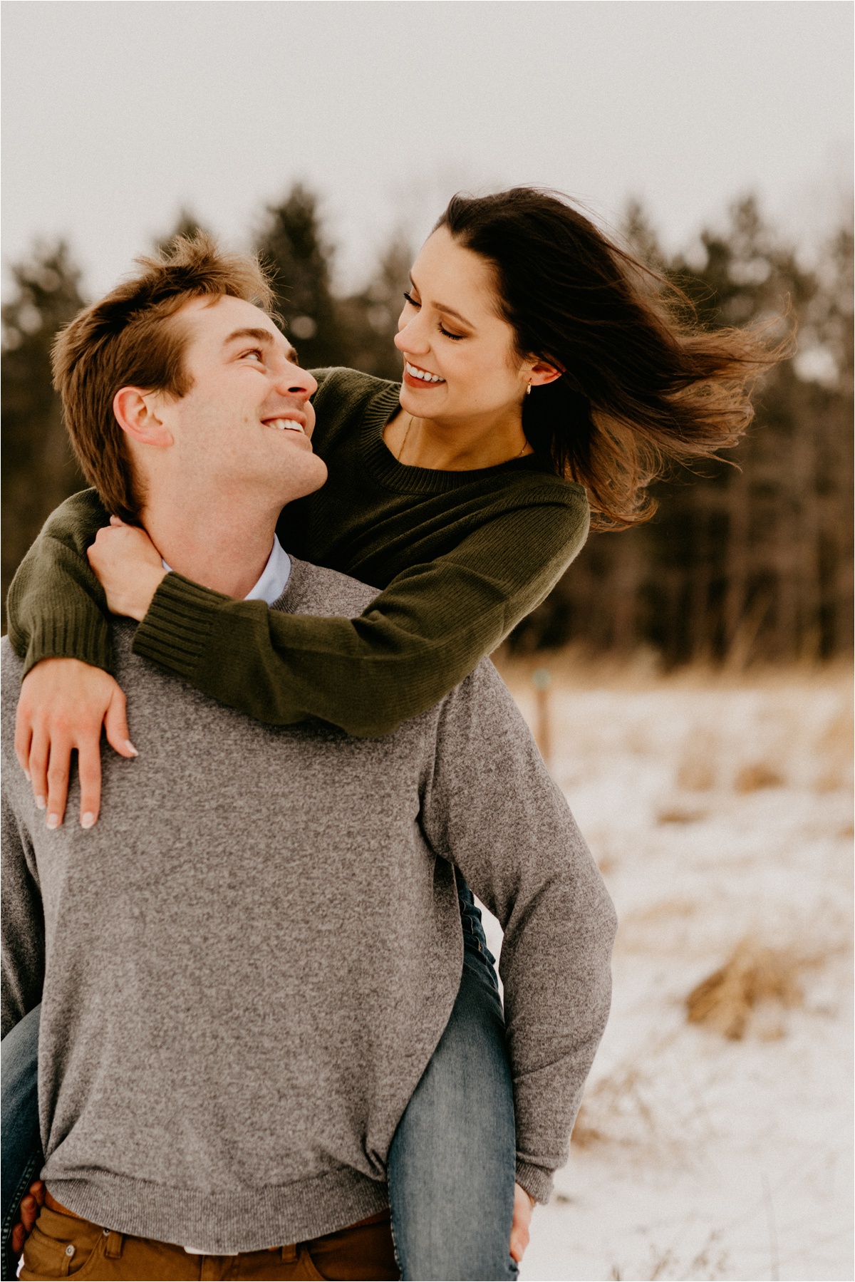 Wisconsin winter engagement photos