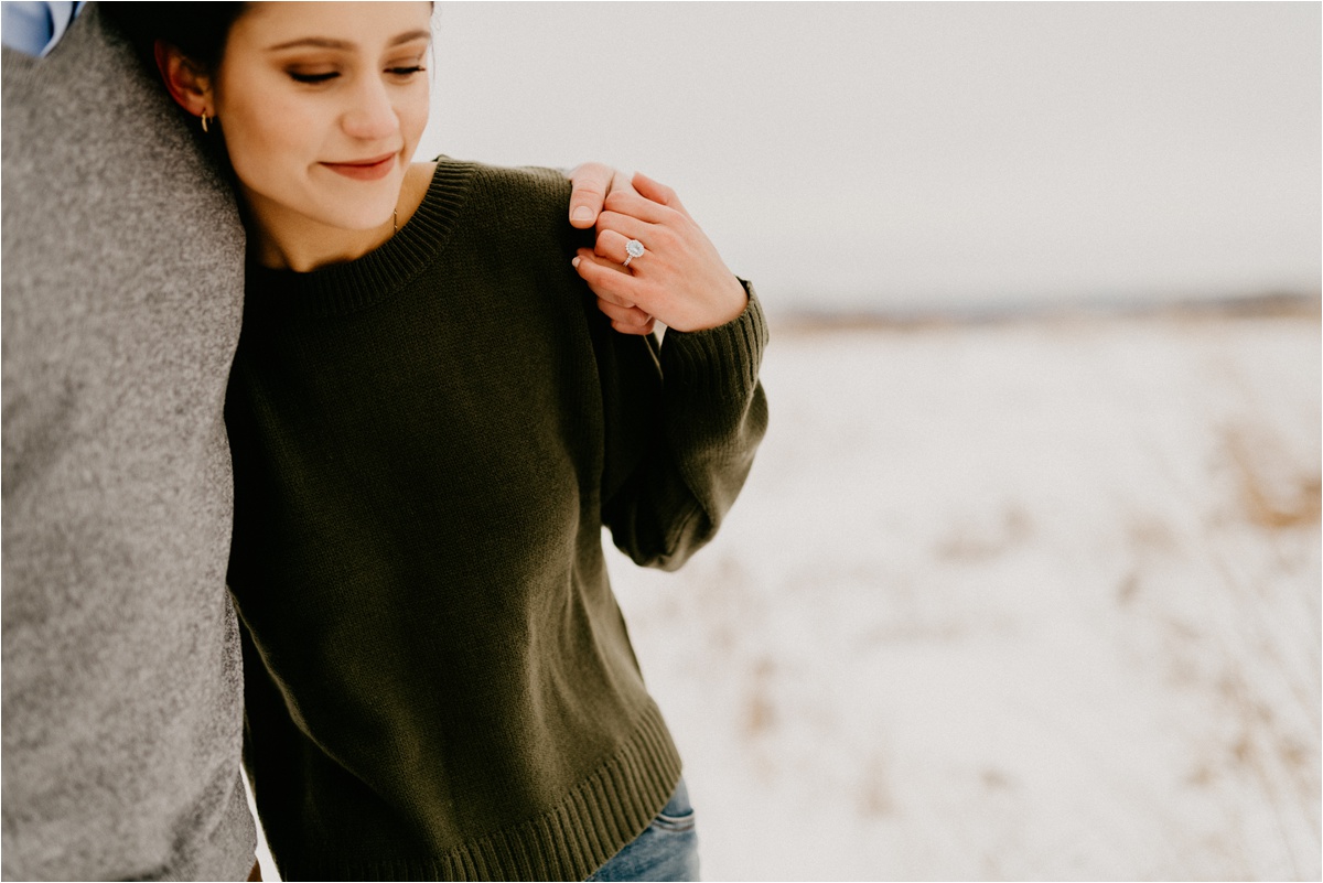 winter engagement session wisconsin
