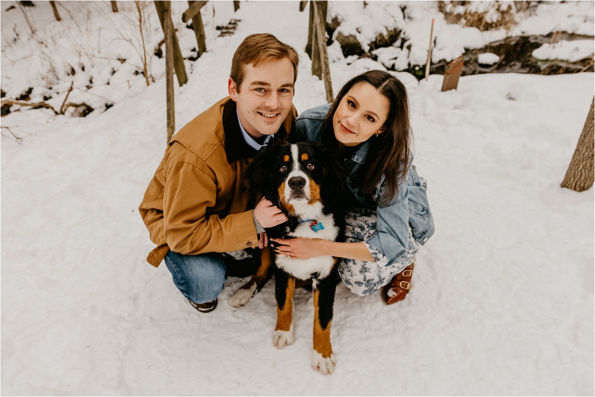 engagement session with dog