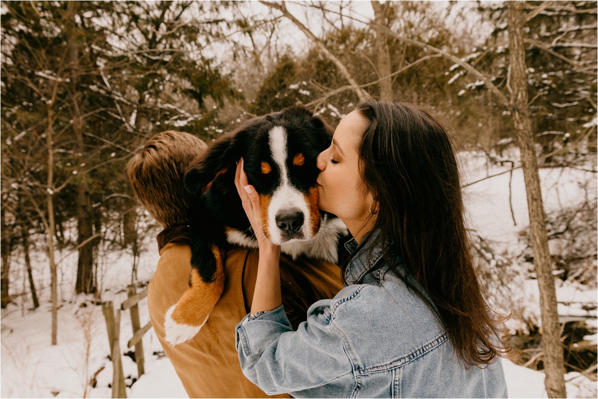 engagement session with dog