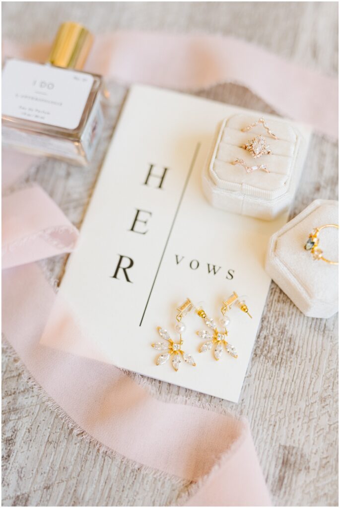 vow book and rings