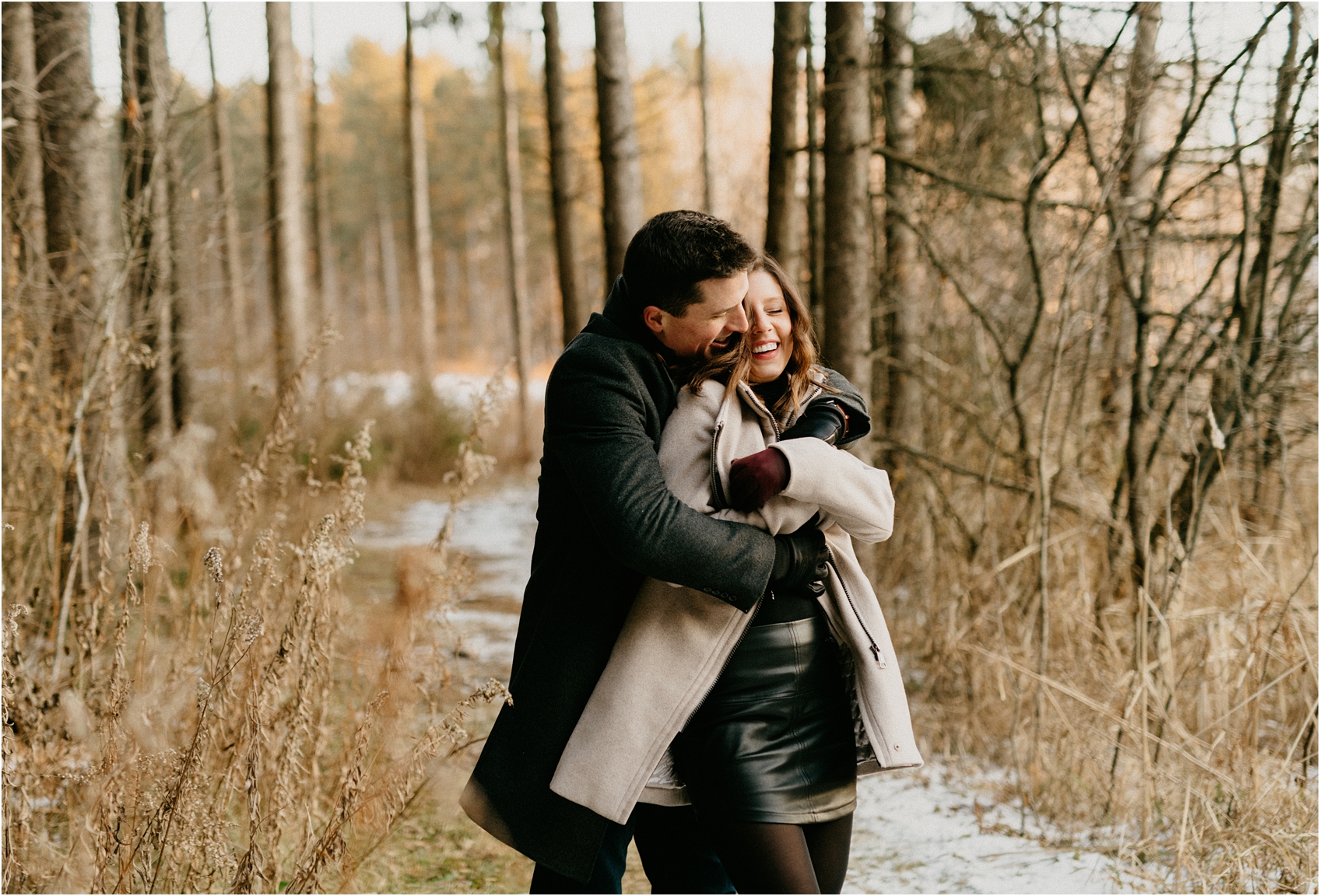 wisconsin winter engagement session