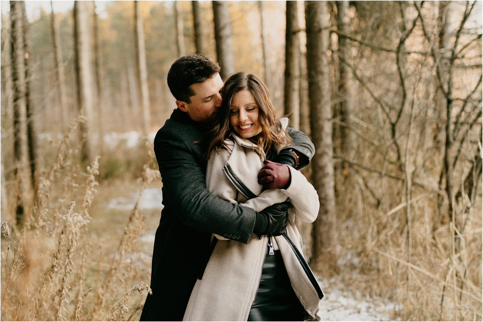 wisconsin winter engagement session