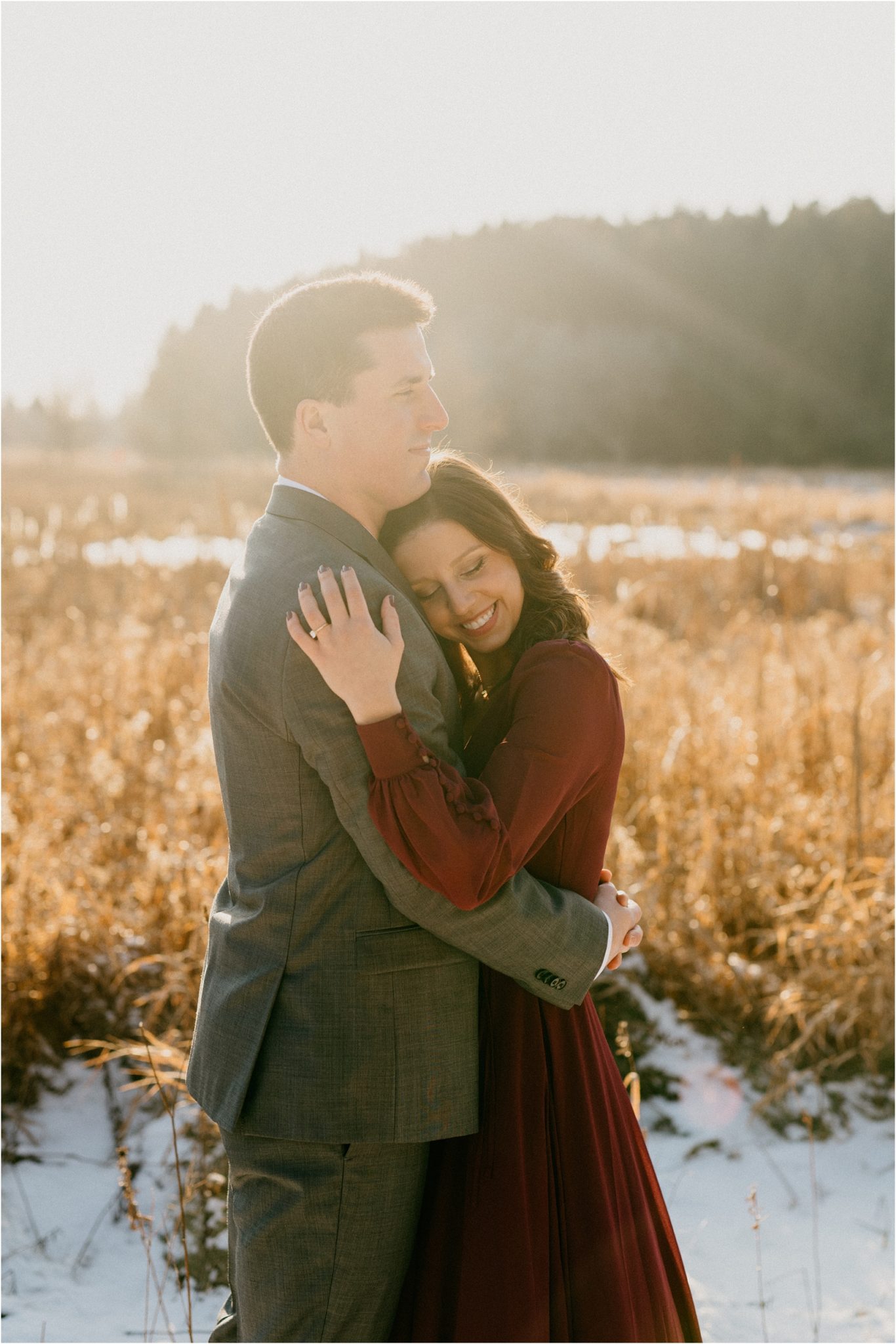 wisconsin winter engagement session