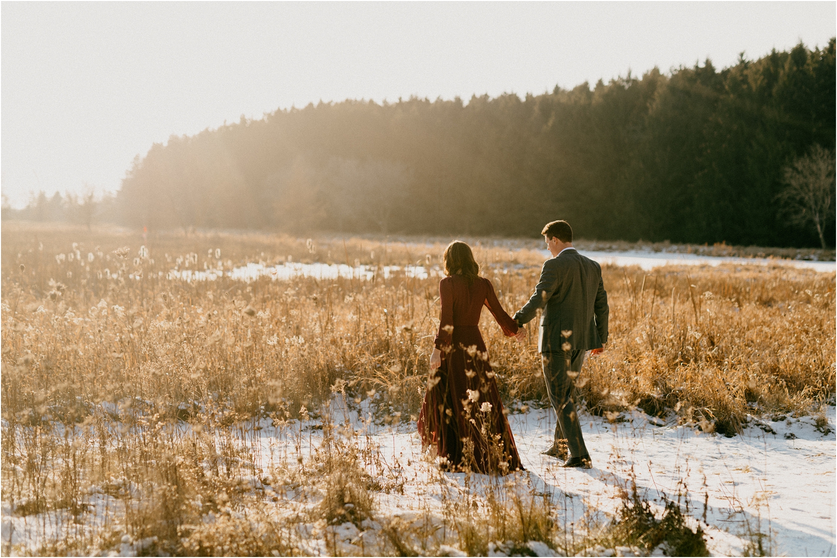 wisconsin winter engagement session