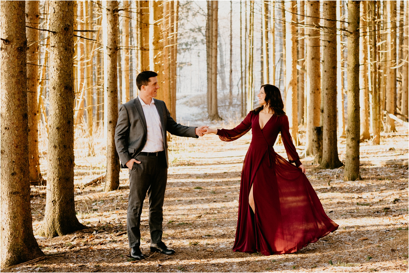 wisconsin winter engagement session