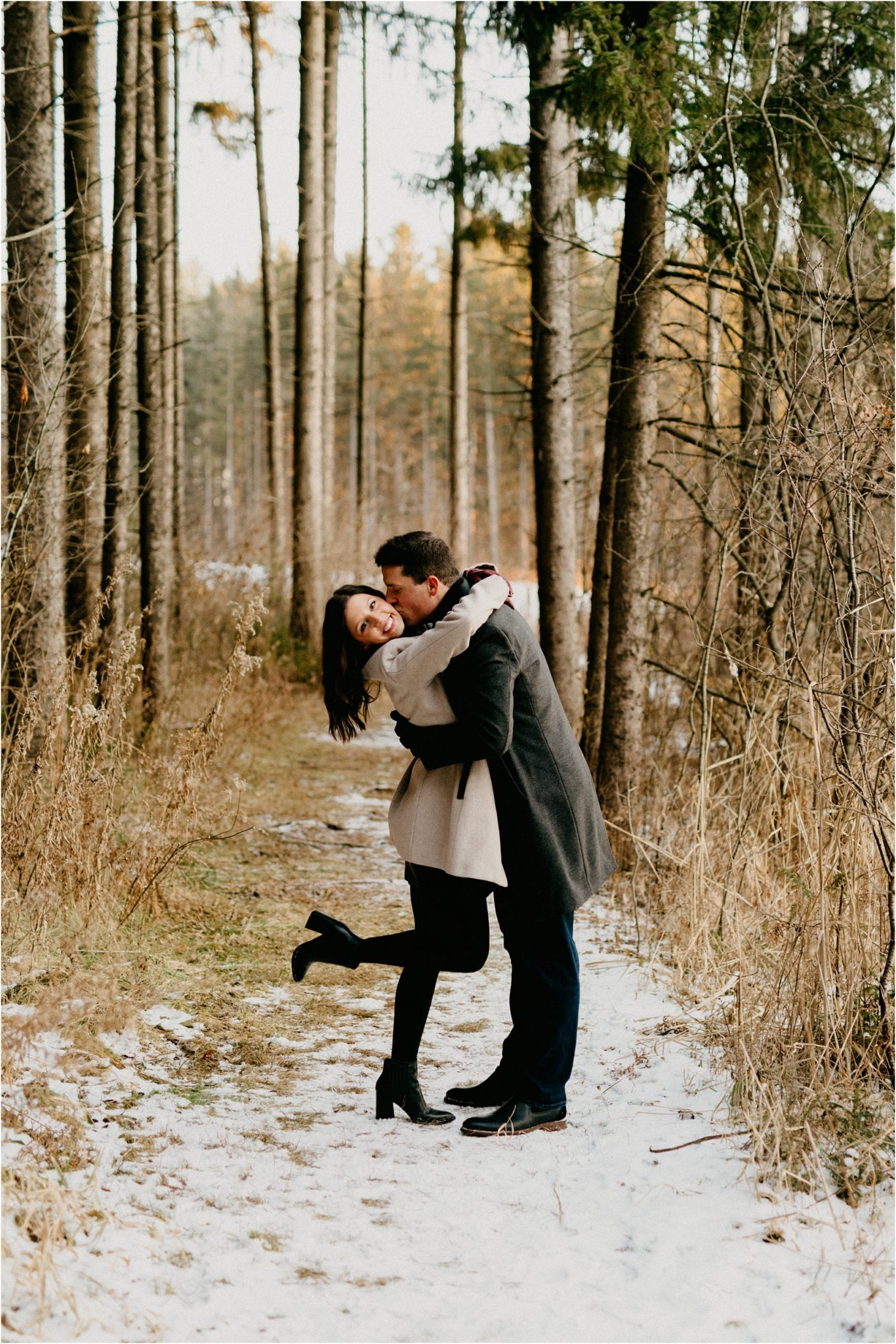 wisconsin winter engagement session