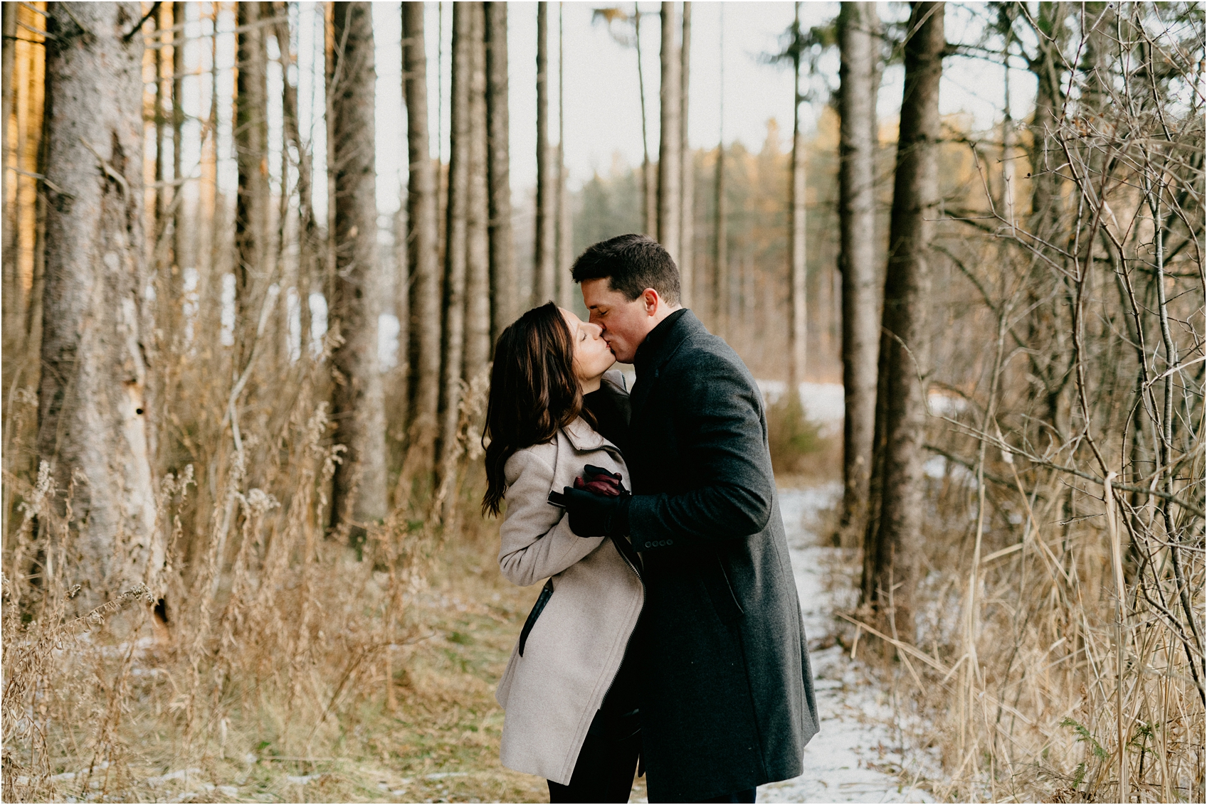 wisconsin winter engagement session
