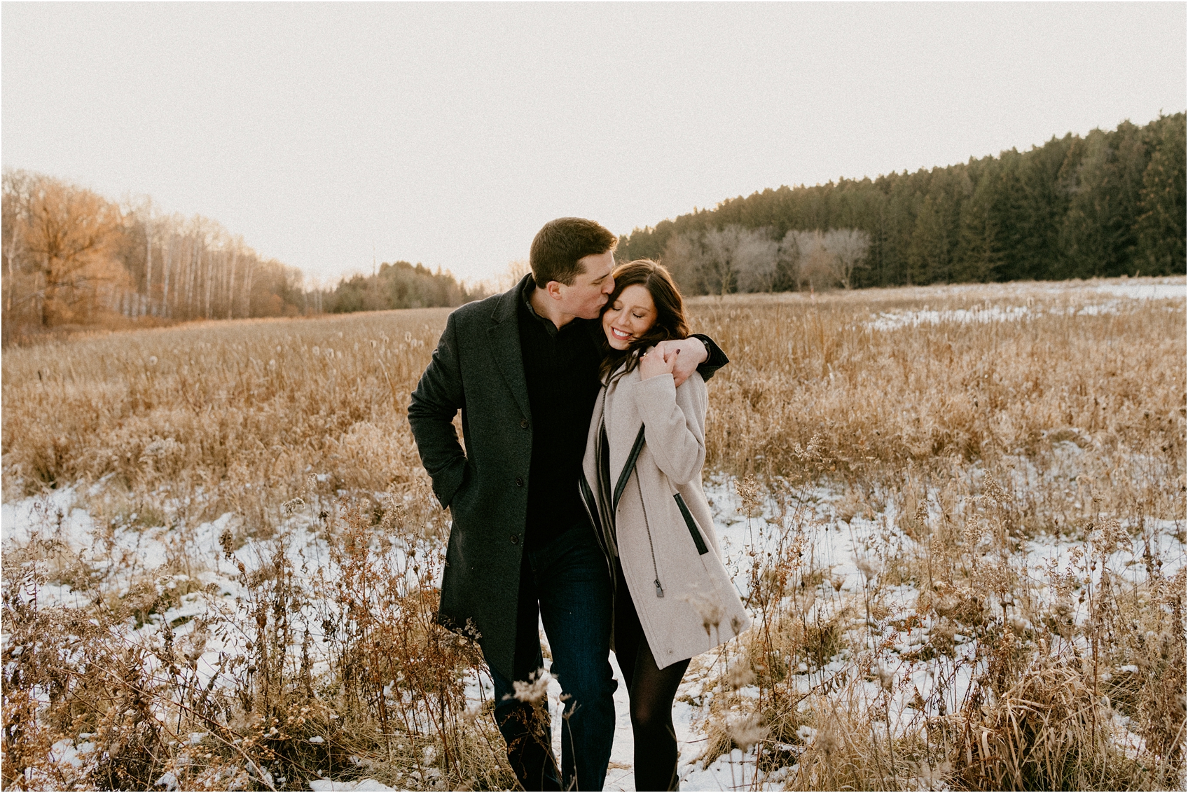 wisconsin winter engagement session