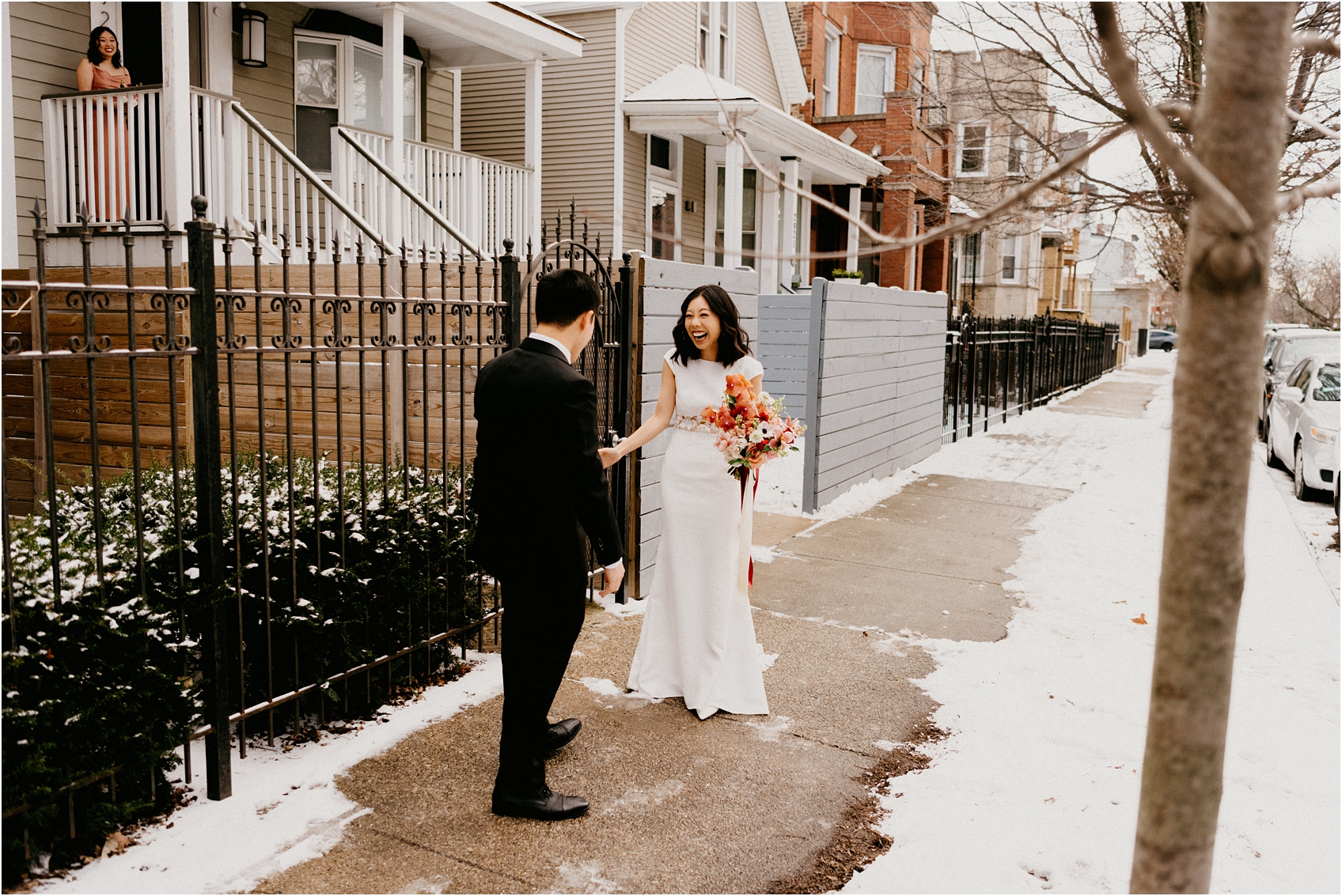Chicago wedding first look