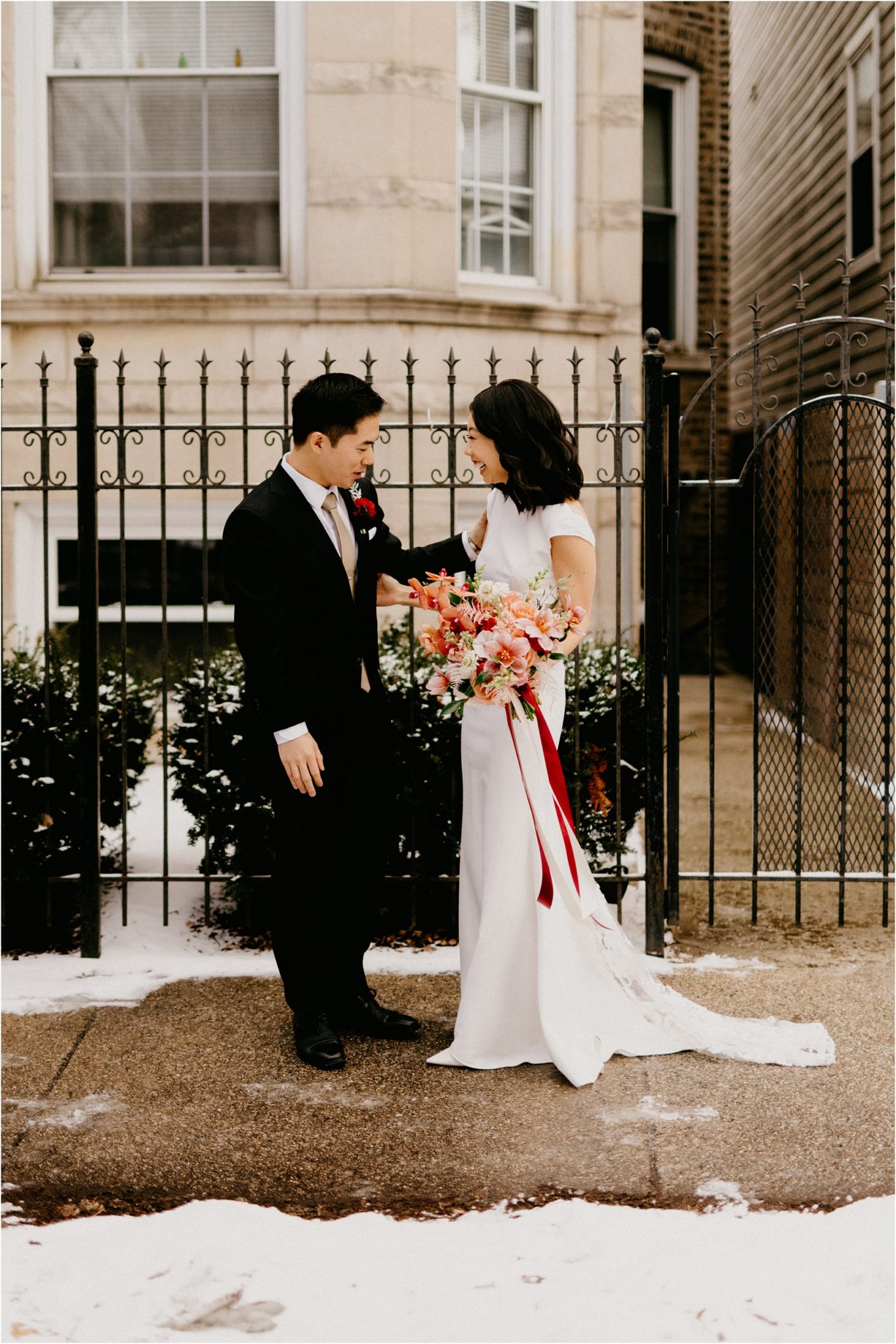 Chicago wedding first look