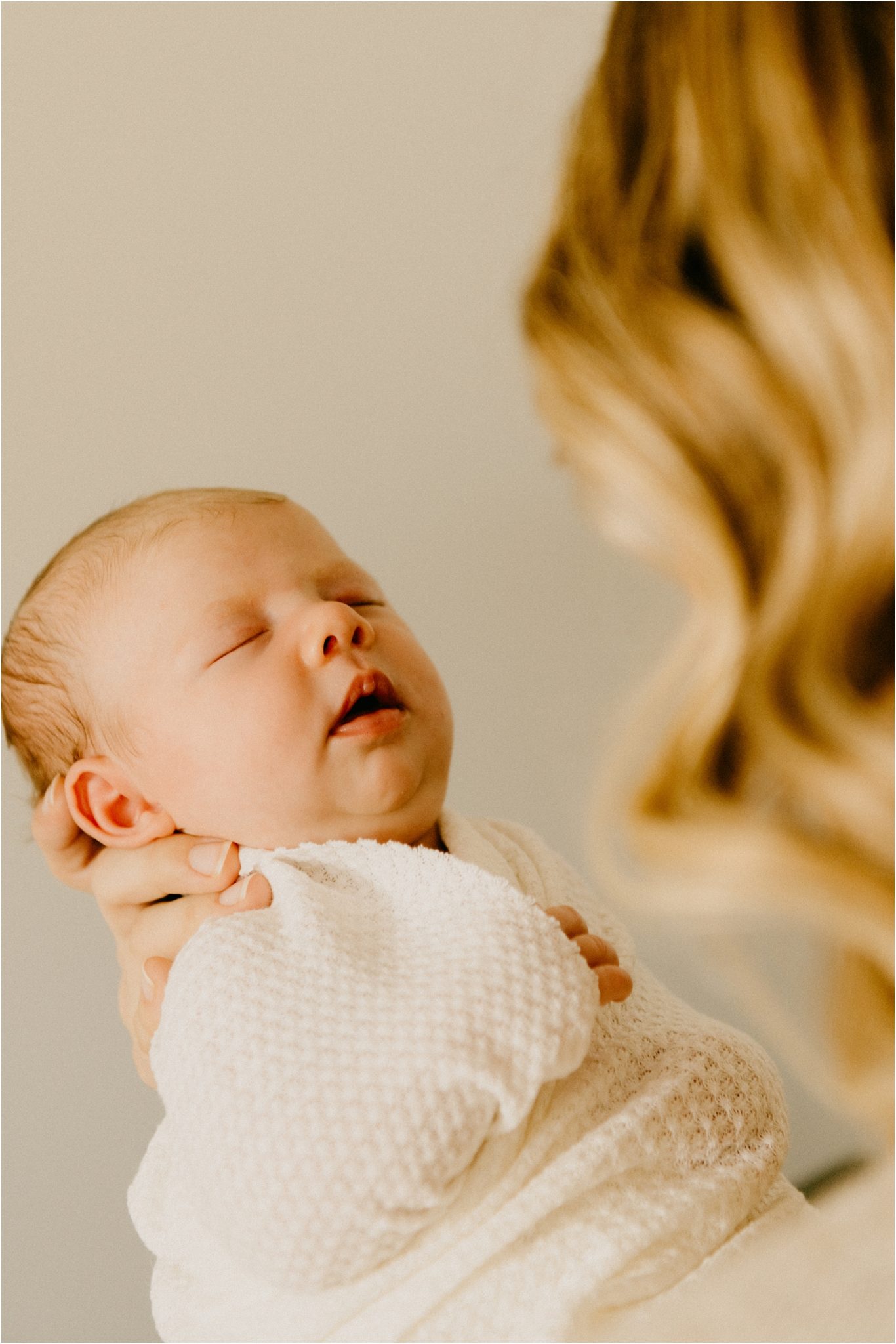 closeup photo newborn baby face
