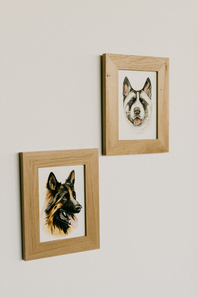 framed dog photos
