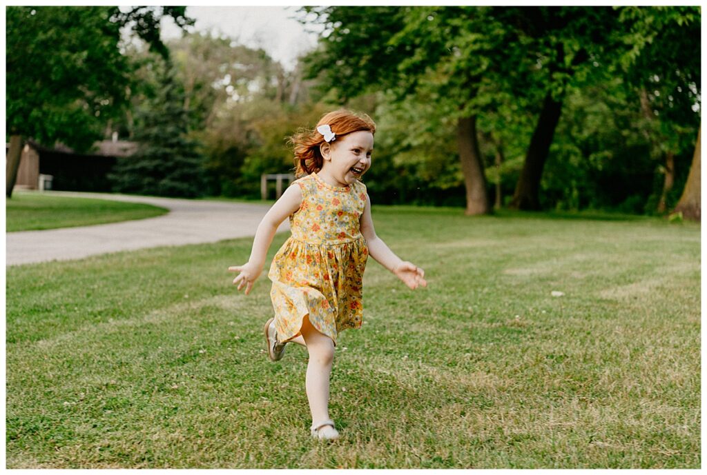 girl running at park