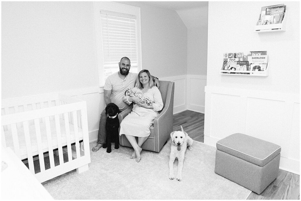 family in a nursery