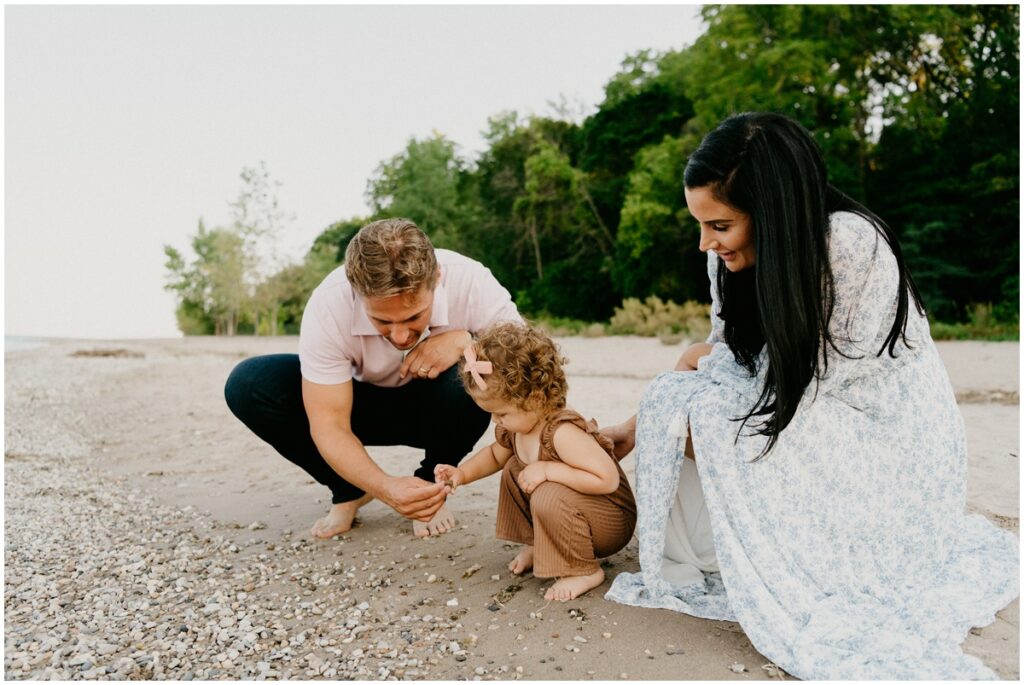 family on beach