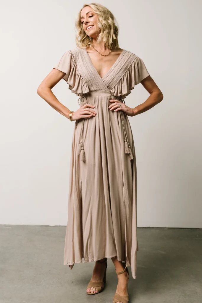champagne colored dress for new moms