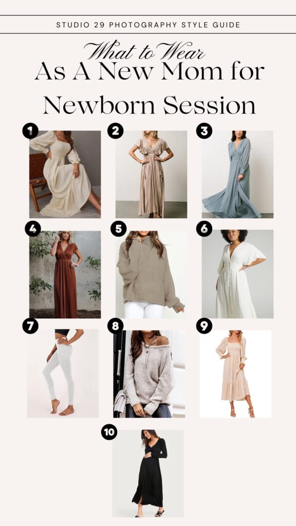 graphic with dresses for newborn session