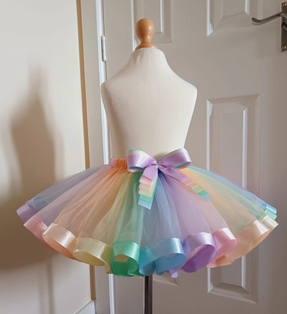 rainbow tutu with ribbon bow