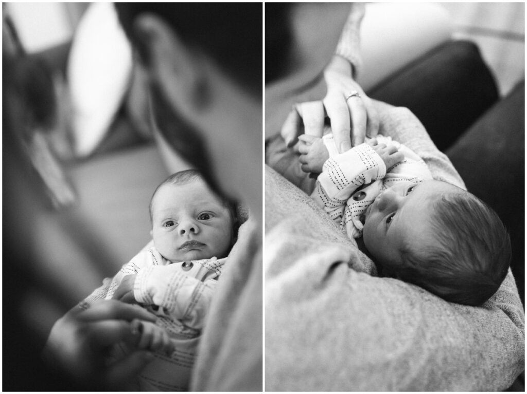 bw photo of a baby