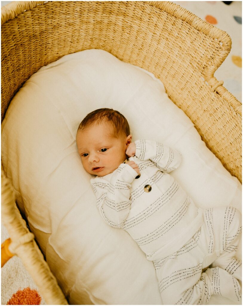 baby boy in a basket