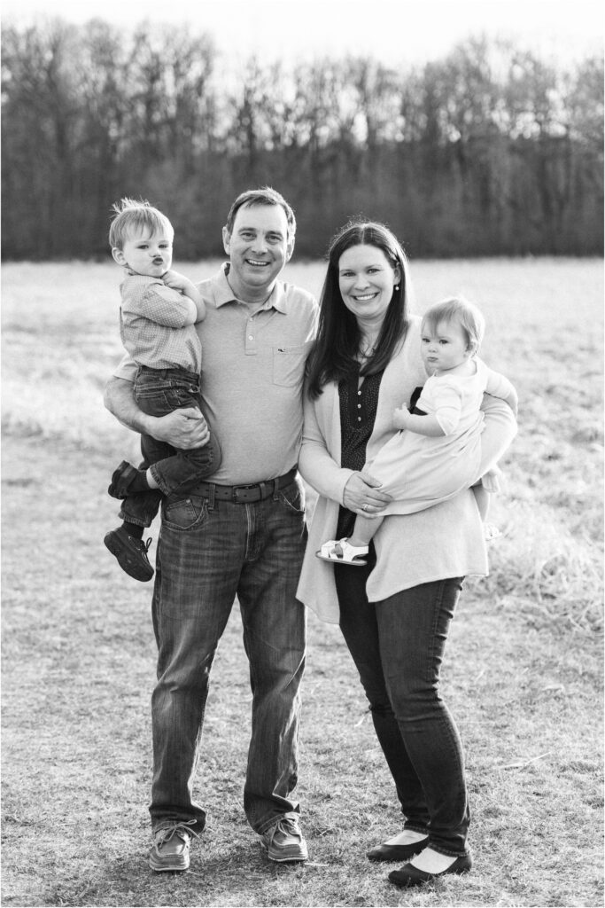 family photo in black and white