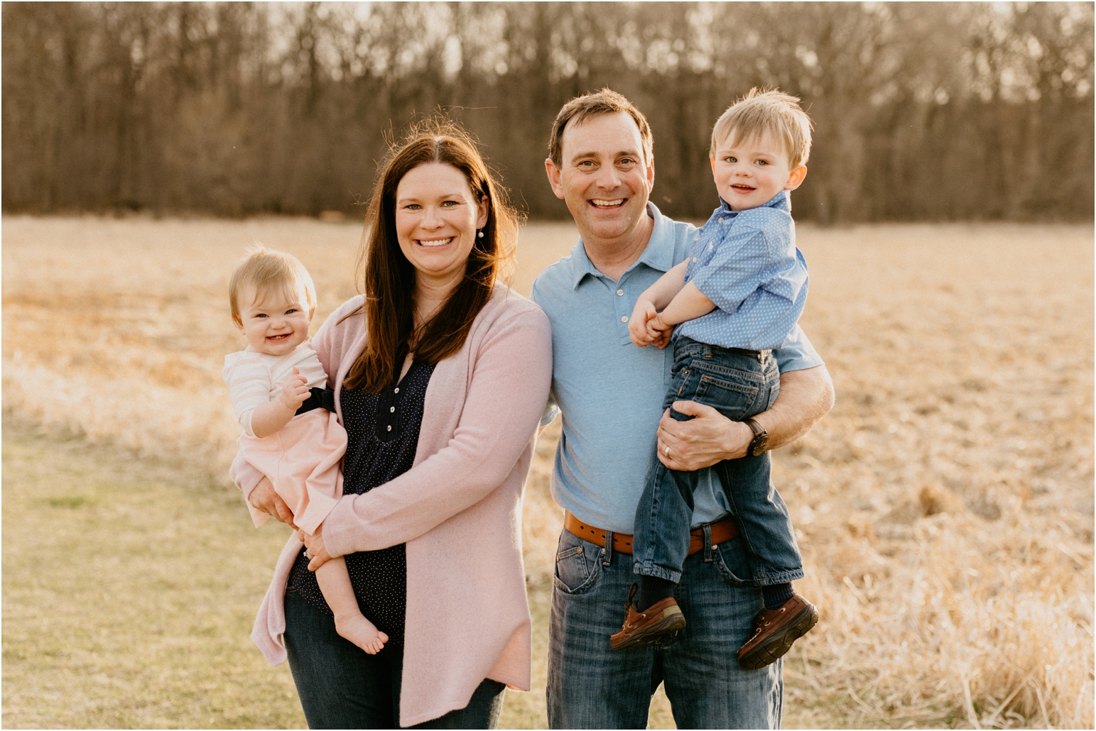 family photo outside at park