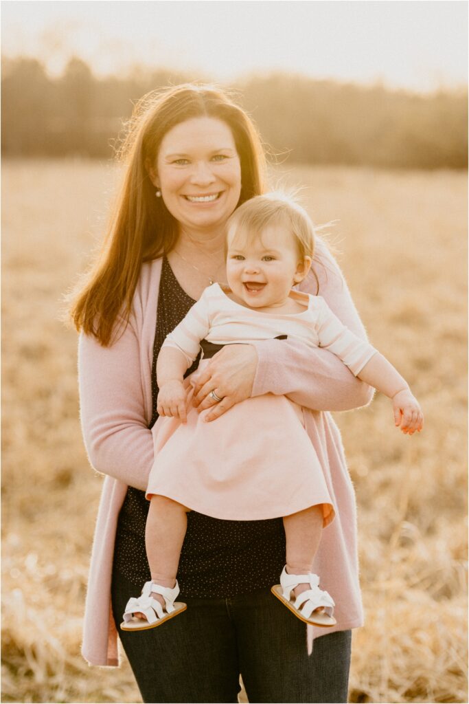 mom with smiling daughter