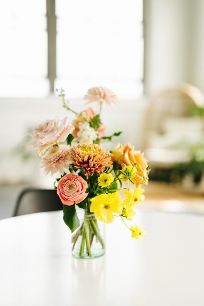 beautiful flowers on table