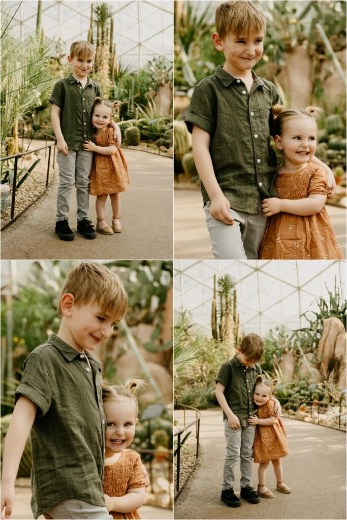 kids holding hands at the domes