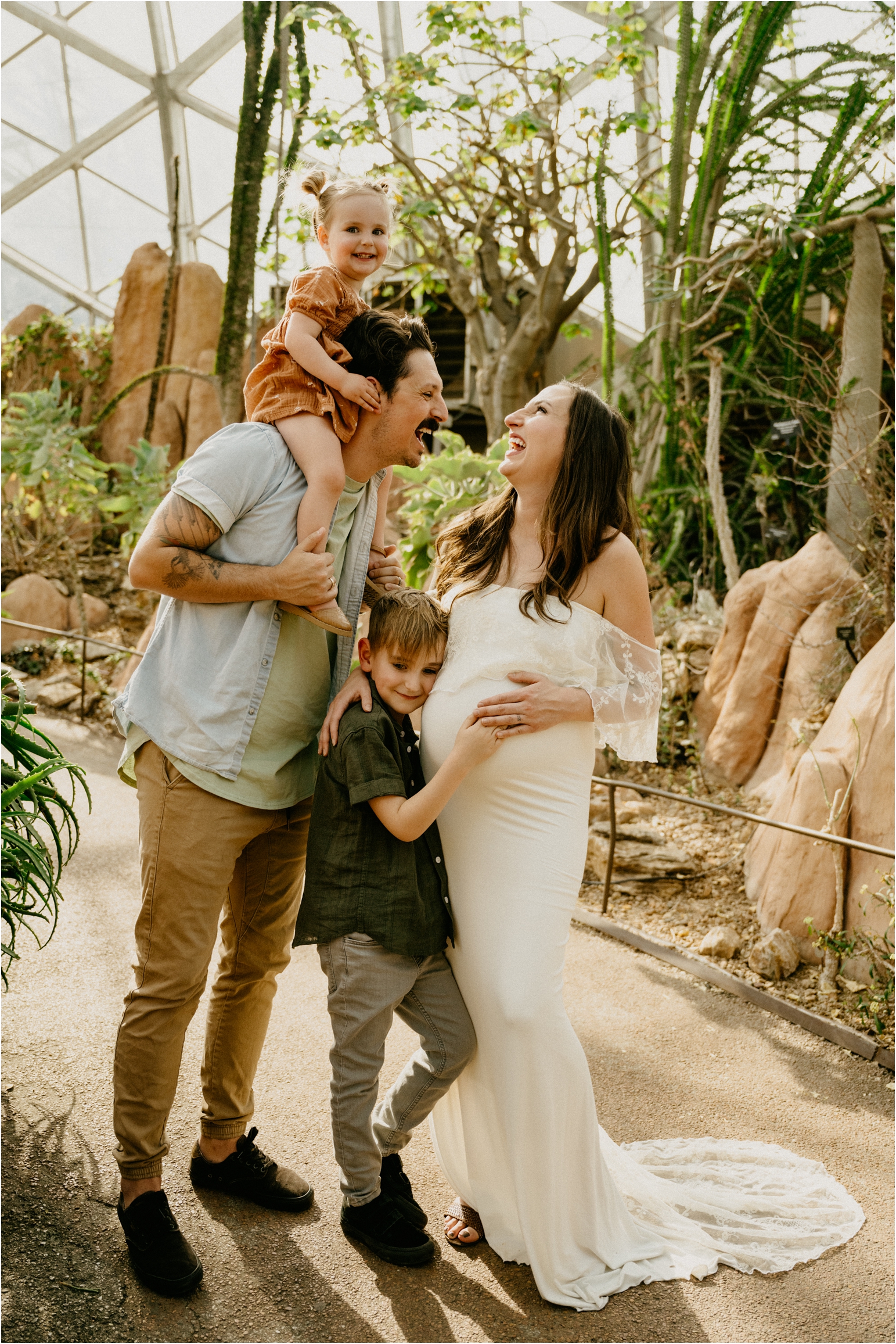 a family at a conservatory dome