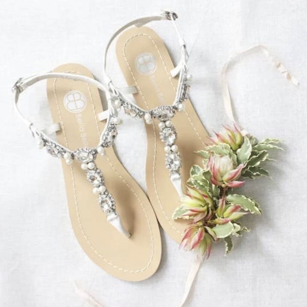 Dressy Flat Sandals for Wedding