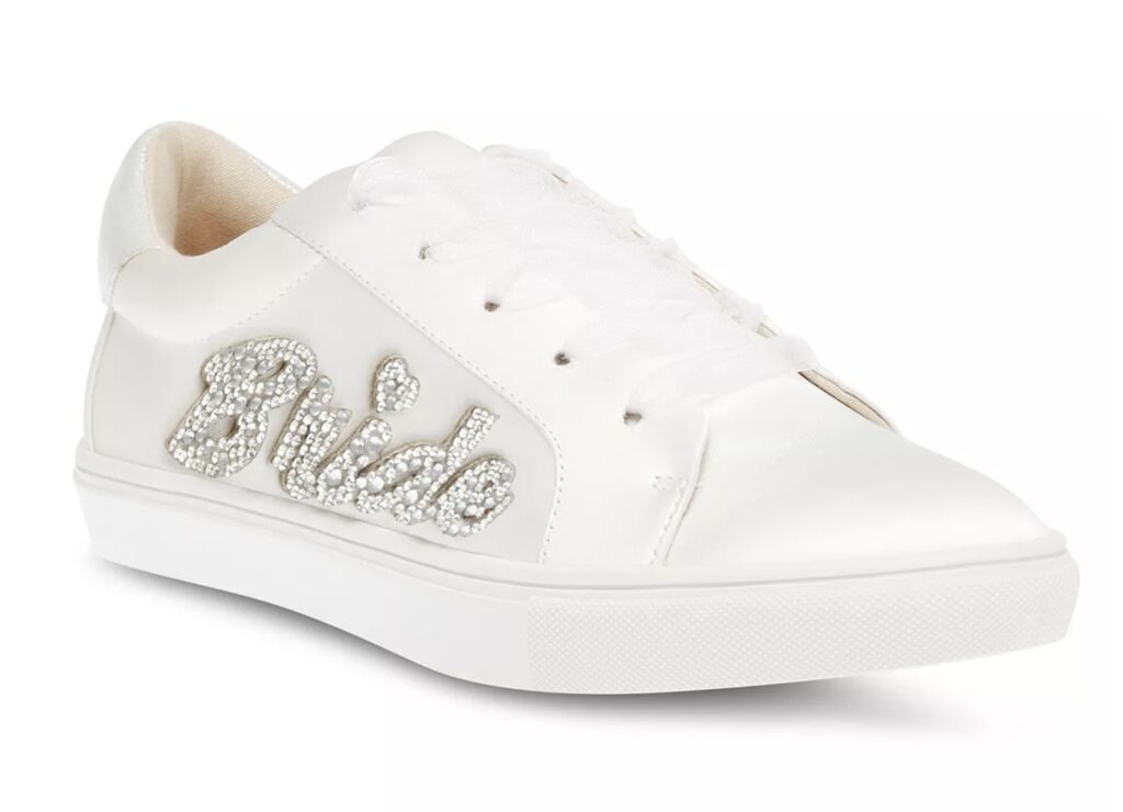 bride embellished white sneakers