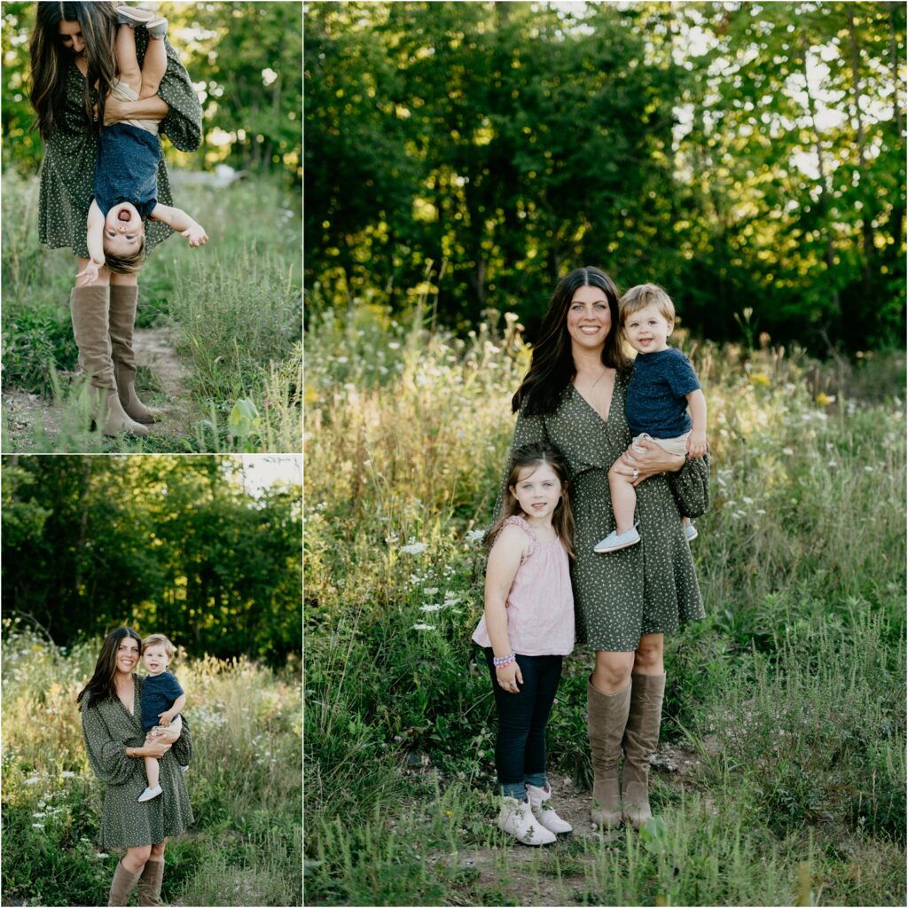 mother with her daughter and little boy